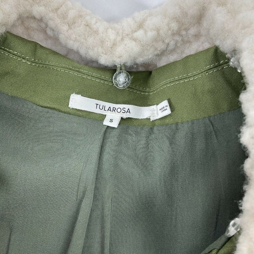Tularosa Jacket Women Size Small Johnnie Army Green Sherpa Collar Crop $228 Nwot - Picture 6 of 9